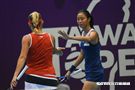 WTA台灣公開賽女子雙打詹皓晴、芭波絲 Timea Babos。（圖／記者林敬旻攝）