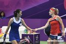WTA台灣公開賽女子雙打詹皓晴、芭波絲 Timea Babos。（圖／記者林敬旻攝）