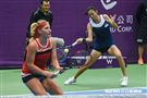 WTA台灣公開賽女子雙打詹皓晴、芭波絲 Timea Babos。（圖／記者林敬旻攝）