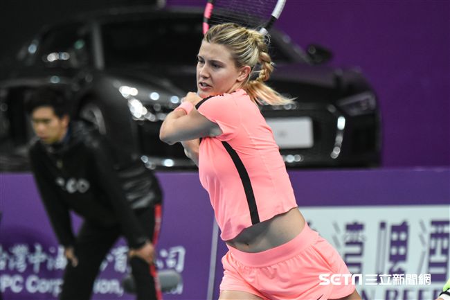 WTA台灣公開賽單打Eugenie Bouchard 尤金妮·布夏德。（圖／記者林敬旻攝）
