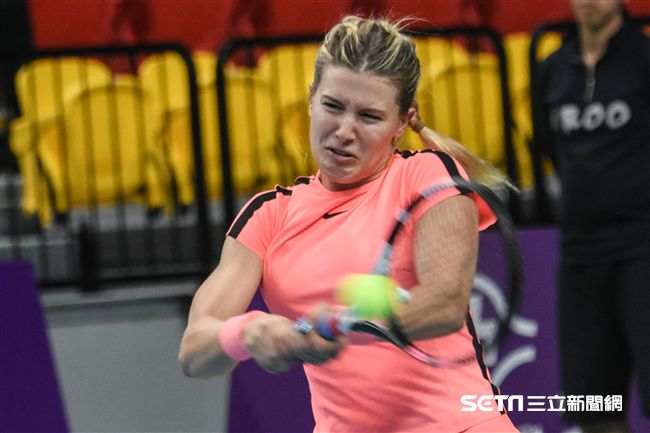 WTA台灣公開賽單打Eugenie Bouchard 尤金妮·布夏德。（圖／記者林敬旻攝）