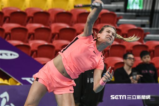 WTA台灣公開賽單打Eugenie Bouchard 尤金妮·布夏德。（圖／記者林敬旻攝）