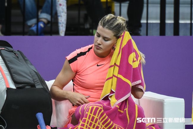 WTA台灣公開賽單打Eugenie Bouchard 尤金妮·布夏德。（圖／記者林敬旻攝）