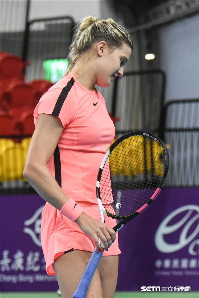 WTA台灣公開賽單打Eugenie Bouchard 尤金妮·布夏德。（圖／記者林敬旻攝）