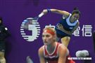 WTA台灣公開賽女子雙打詹皓晴、芭波絲 Timea Babos。（圖／記者林敬旻攝）