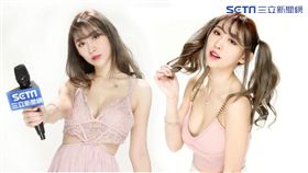 登上ptt《表特版》次數多到數不清的張黛比，接受三立新聞網專訪。（組合圖／邱榮吉攝影）