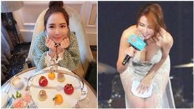 朱琦郁,中信尾牙(合成圖/翻攝自臉書,批踢踢)