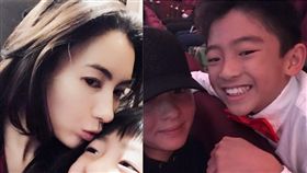 張柏芝跟兩個兒子。(合成圖/翻攝自IG)