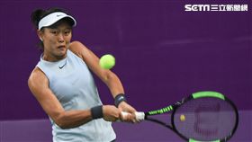 WTA台灣公開賽單打張凱貞。（圖／記者林敬旻攝）