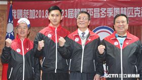 ▲滑冰教練戴永松（左起）、雪橇好手連德安、體育署長林德福和中華奧會主席林鴻道。（圖／記者蔡宜瑾攝影）