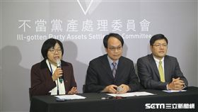 行政院黨產會召開記者會，主委林峯正。（記者盧素梅攝）