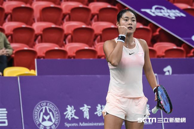 WTA台灣公開賽女單中國王雅繁。 （圖／記者林敬旻攝）