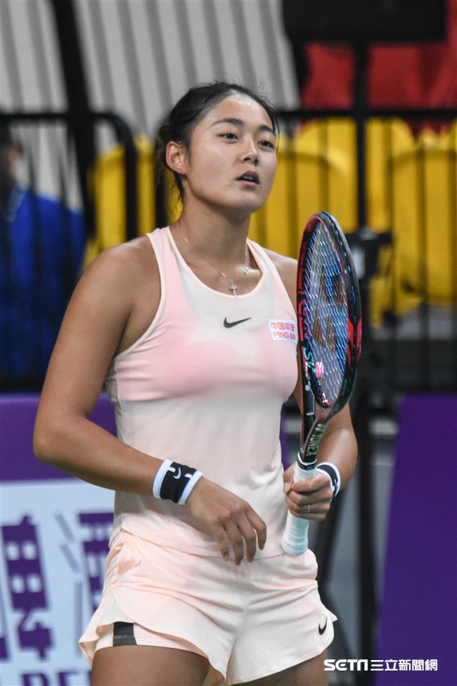 WTA台灣公開賽女單中國王雅繁。 （圖／記者林敬旻攝）