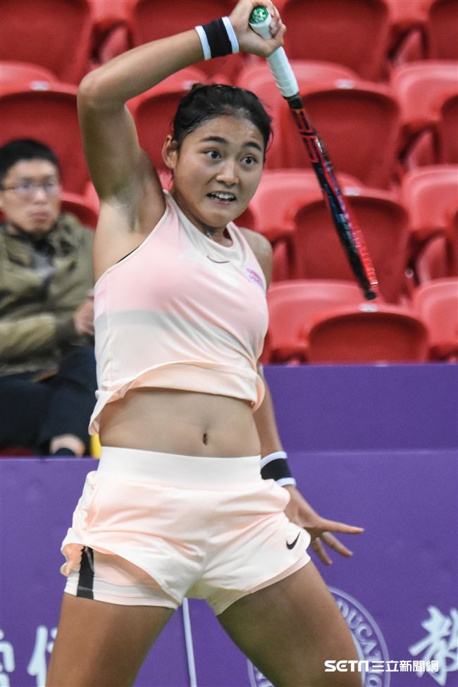 WTA台灣公開賽女單中國王雅繁。 （圖／記者林敬旻攝）