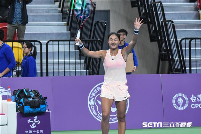 WTA台灣公開賽女單中國王雅繁。 （圖／記者林敬旻攝）
