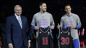 ▲湯普森與柯瑞。（圖／美聯社／達志影像）