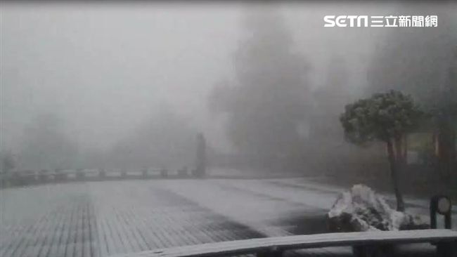 太平山下雪了！民眾衝陽明山等雪