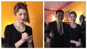 童仲彥隨柯P出訪　猛拍美女服務生「坐車5小時也值得」 圖／翻攝自童仲彥臉書