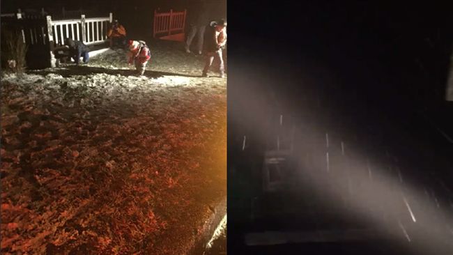 大屯山飄雪！追雪民眾不畏低溫嗨翻