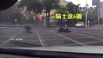 超狂違規左轉　騎士遭撞飛連滾6圈