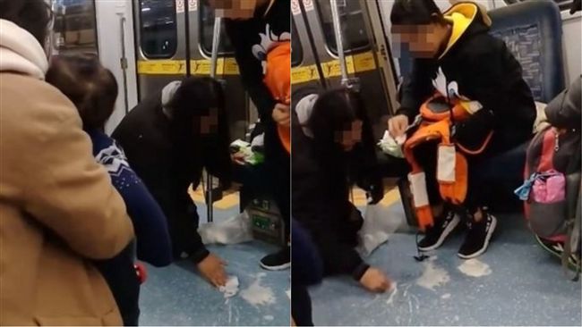 童車上吐奶！陌生女「這樣做」超暖心