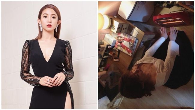 郭書瑤露深溝辣乳　夾緊取暖超犯規