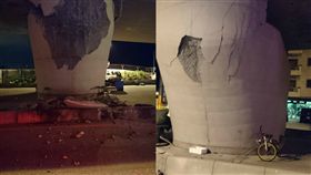 7級地震強襲花蓮　七星潭橋橋墩扭曲變形
圖／翻攝畫面