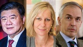 中國前衛生部長、上海交通大學教授陳竺，法國科學家安娜·德尚（Anne Dejean）和于克·德戴（Hugues de Th）。（圖／翻攝自推特）
https://twitter.com/search?q=Sjoberg%20Prize&src=typd&lang=zh-tw