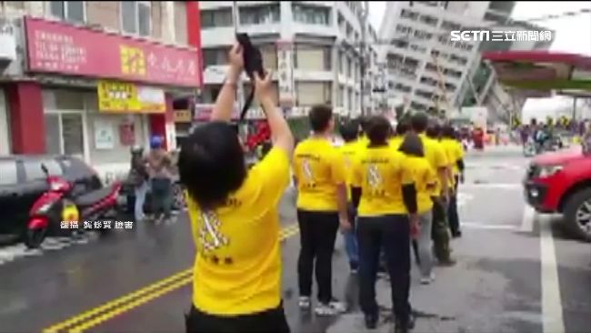 宗教團體亂入救災現場　疑為拍宣傳片
