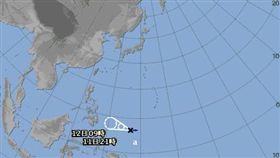 日本氣象廳對此熱帶低壓發布烈風警報，有機會成為今年第二號颱風。（圖／翻攝日本氣象廳）