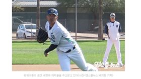 ▲台灣左投王維中春訓狀況受到關注。（圖／截自韓國媒體）