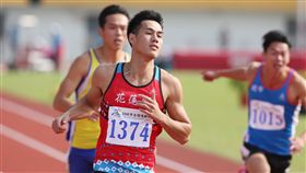 全運會　楊俊瀚男子100公尺奪冠（1）106年全國運動會23日在宜蘭運動公園田徑場進行男子組100公尺決賽，代表花蓮縣出賽的楊俊瀚（前左）以10秒29平大會紀錄，拿下第1名。中央社記者張新偉攝　106年10月23日