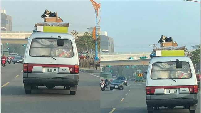 廂型車「載卡多」！後方駕駛被嚇傻