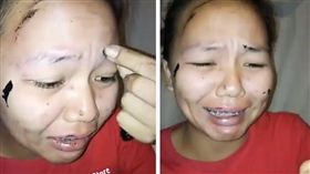菲律賓女子用粉刺面膜，結果眉毛被拔光了。（圖／翻攝自Genella Pabianes Carabbacan臉書）