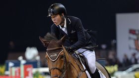 ▲19歲馬術小將謝秉洋參賽浪琴表馬術大師系列賽亞洲站。（圖／星予公關提供）