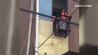自製「壁掛式金爐」　3樓窗台竄火光
