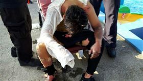 內灣小型賽車場火燒車 男遊客燒傷送醫（圖／翻攝自爆料公社）