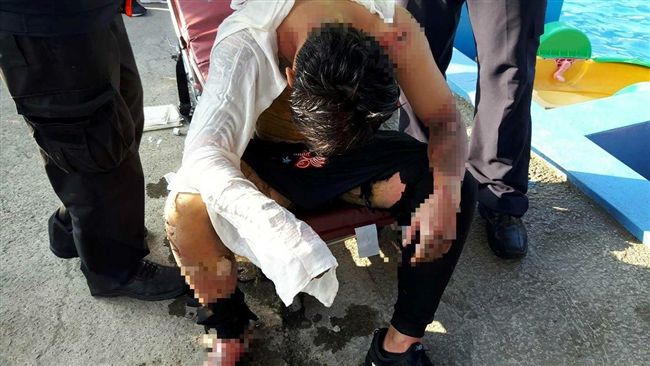內灣卡丁車火燒車　男子成火球送醫