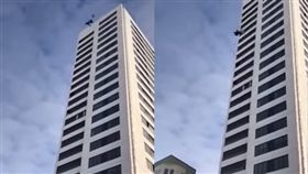 男子從24層樓跳傘失敗，奇蹟似的沒有生命危險。（圖／翻攝World News）