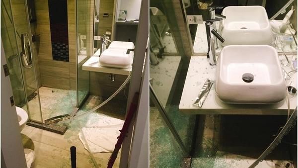 情侶洗澡玻璃爆開割手腳　業者怒反擊
