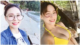 熊熊,G奶,菲律賓,愛妮島,度假,比基尼,批評,聲援（圖／翻攝自熊熊臉書）