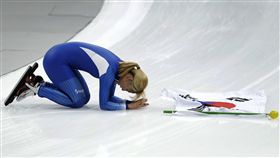 金寶凜奪銀後向韓國民眾道歉。（圖／美聯社／達志影像）