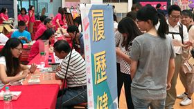 嘉義徵才活動　吸引500人到場謀職勞動部朴子就業中心25日在嘉義縣立體育館舉辦徵才活動，雖非假日，吸引500多名求職民眾參加，投遞履歷約400人，成功媒合186人。中央社記者黃國芳攝　106年8月25日