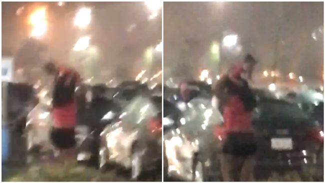 下大雨…這媽媽高舉女兒當「人肉傘」