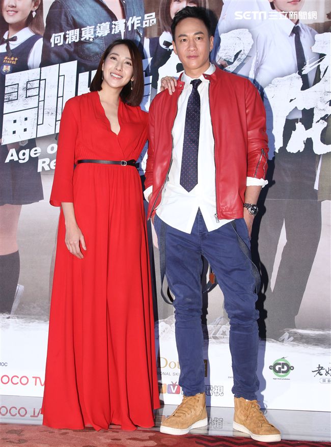 「翻牆的記憶」男女主角何潤東、楊晴。（記者邱榮吉/攝影）