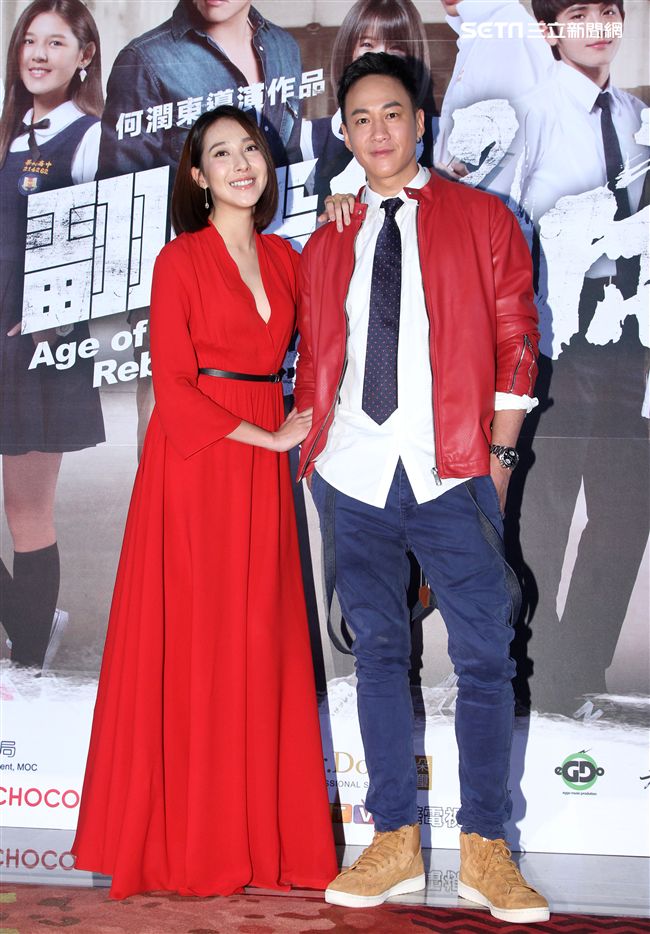 「翻牆的記憶」男女主角何潤東、楊晴。（記者邱榮吉/攝影）