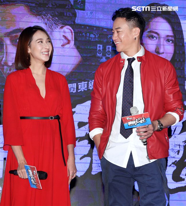 「翻牆的記憶」男女主角何潤東、楊晴。（記者邱榮吉/攝影）