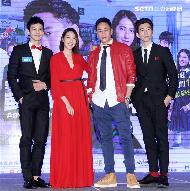 「翻牆的記憶」男女主角何潤東、楊晴演員修杰楷、鄒承恩。（記者邱榮吉/攝影）