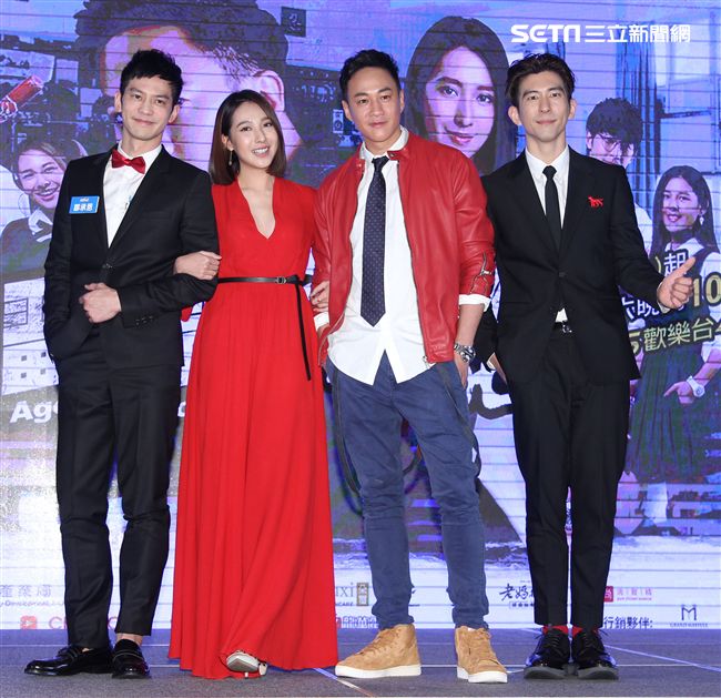 「翻牆的記憶」男女主角何潤東、楊晴演員修杰楷、鄒承恩。（記者邱榮吉/攝影）