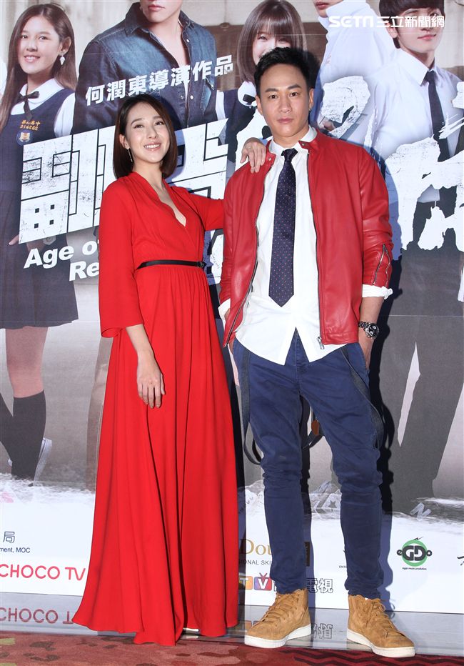 「翻牆的記憶」男女主角何潤東、楊晴。（記者邱榮吉/攝影）